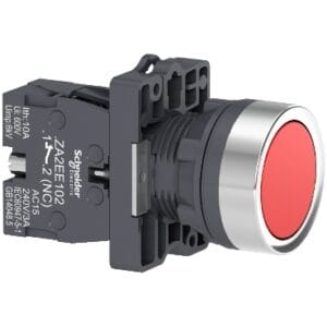 Complete push button, Easy Harmony XA2, plastic, flush, red, 22mm, spring return, unmarked, 1NC -Schneider Electric